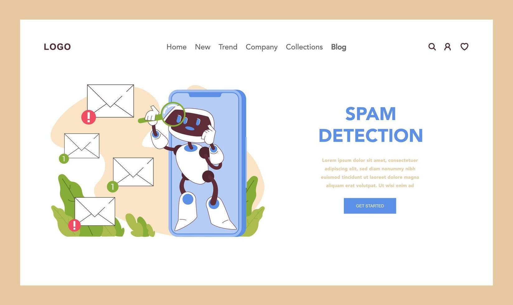 Spam Detection concept. Flat illustration vector