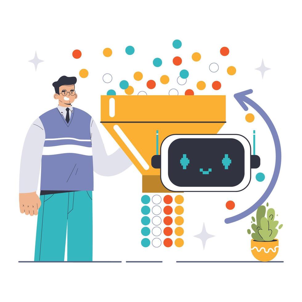 Epochs in AI training concept. Flat illustration vector