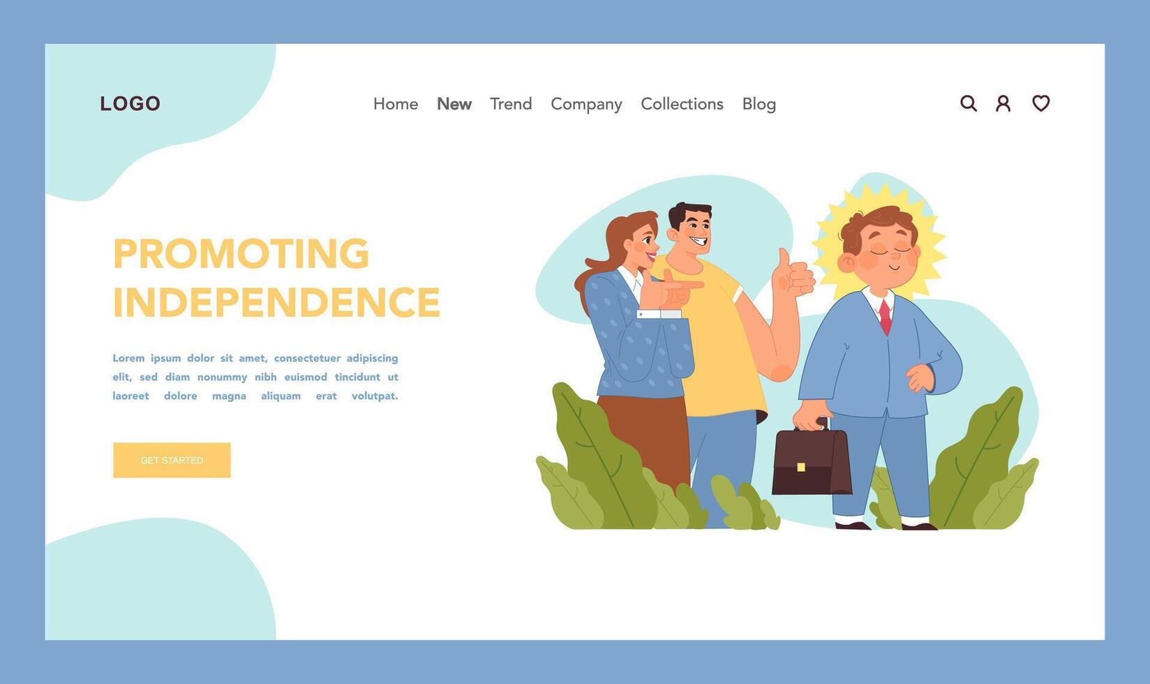 Independence encouragement concept. Flat illustration vector