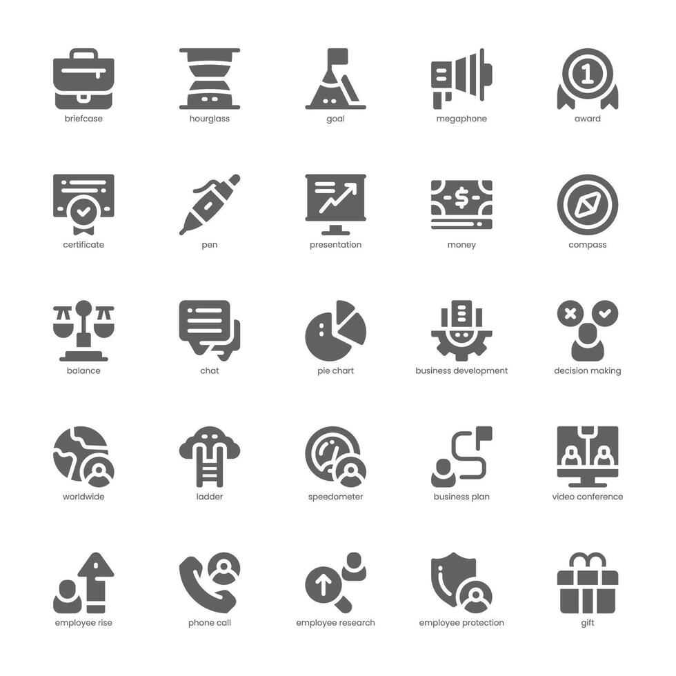 Business Development icon pack for your website, mobile, presentation, and logo design. Business Development icon glyph design. graphics illustration and editable stroke. vector