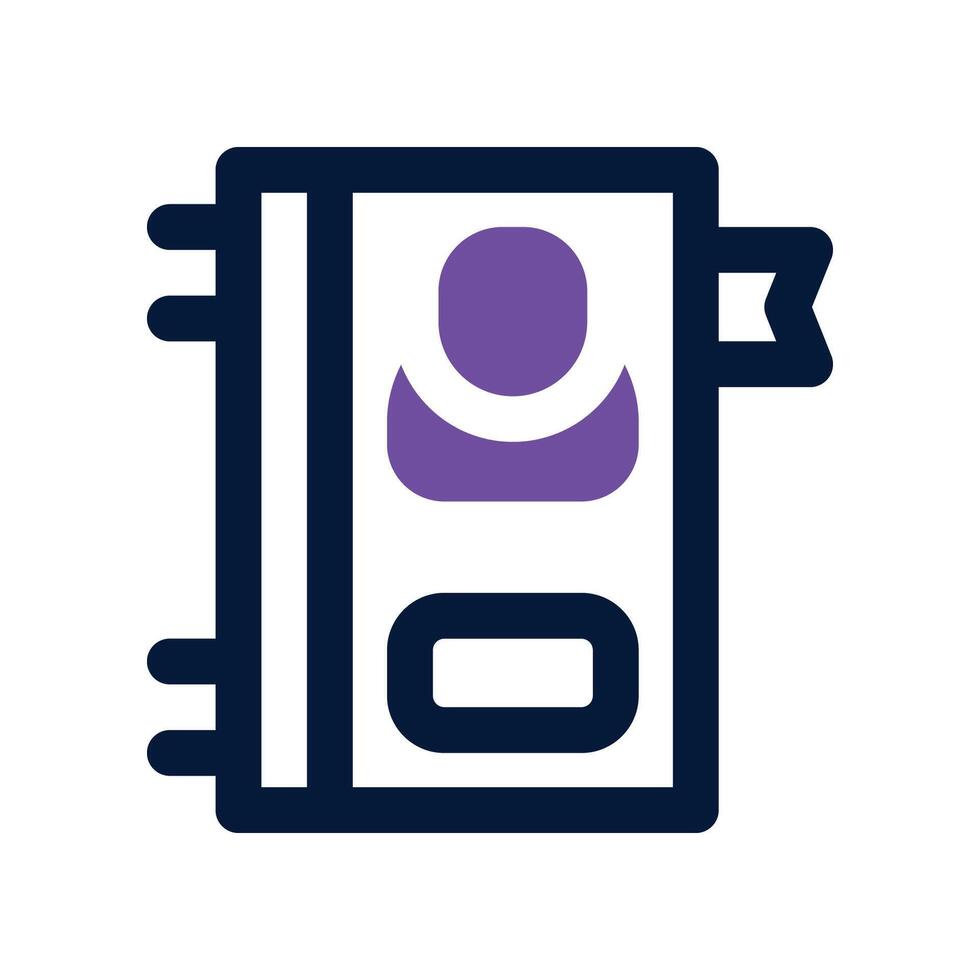 contact book icon. dual tone icon for your website, mobile, presentation, and logo design. vector
