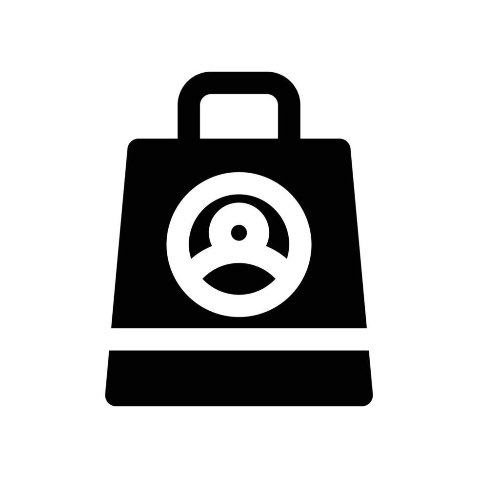 shopping bag icon. glyph icon for your website, mobile, presentation, and logo design. vector