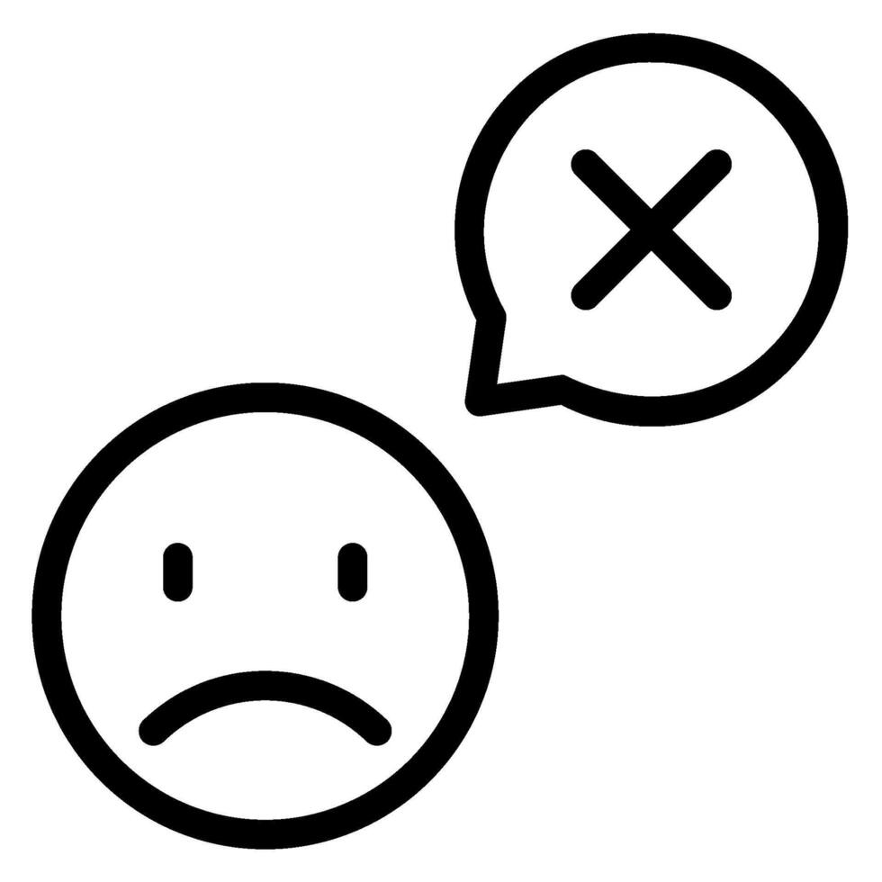 bad review line icon vector