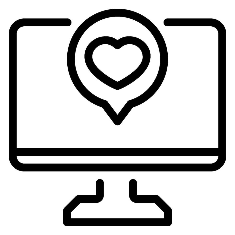computer line icon vector