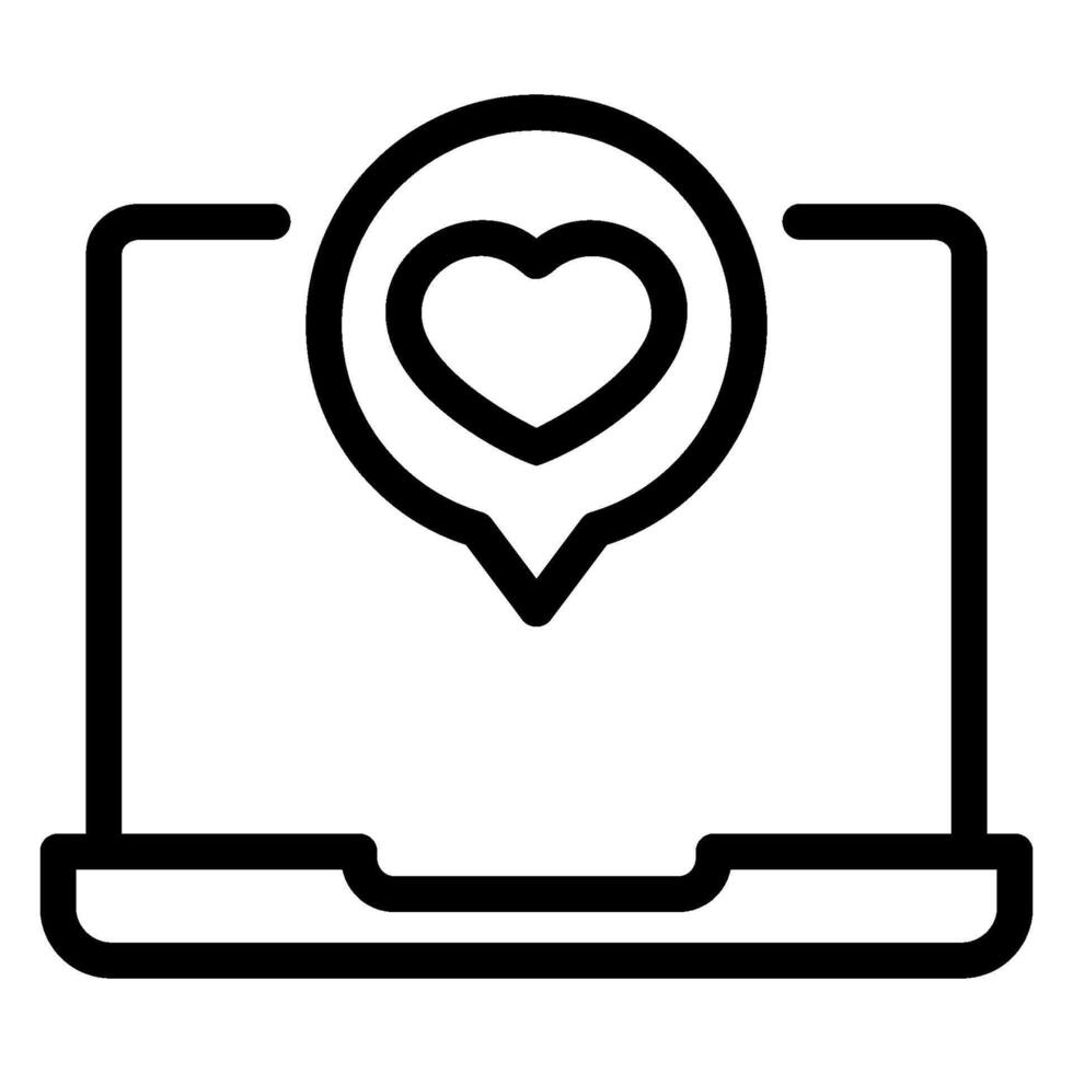 laptop line icon vector