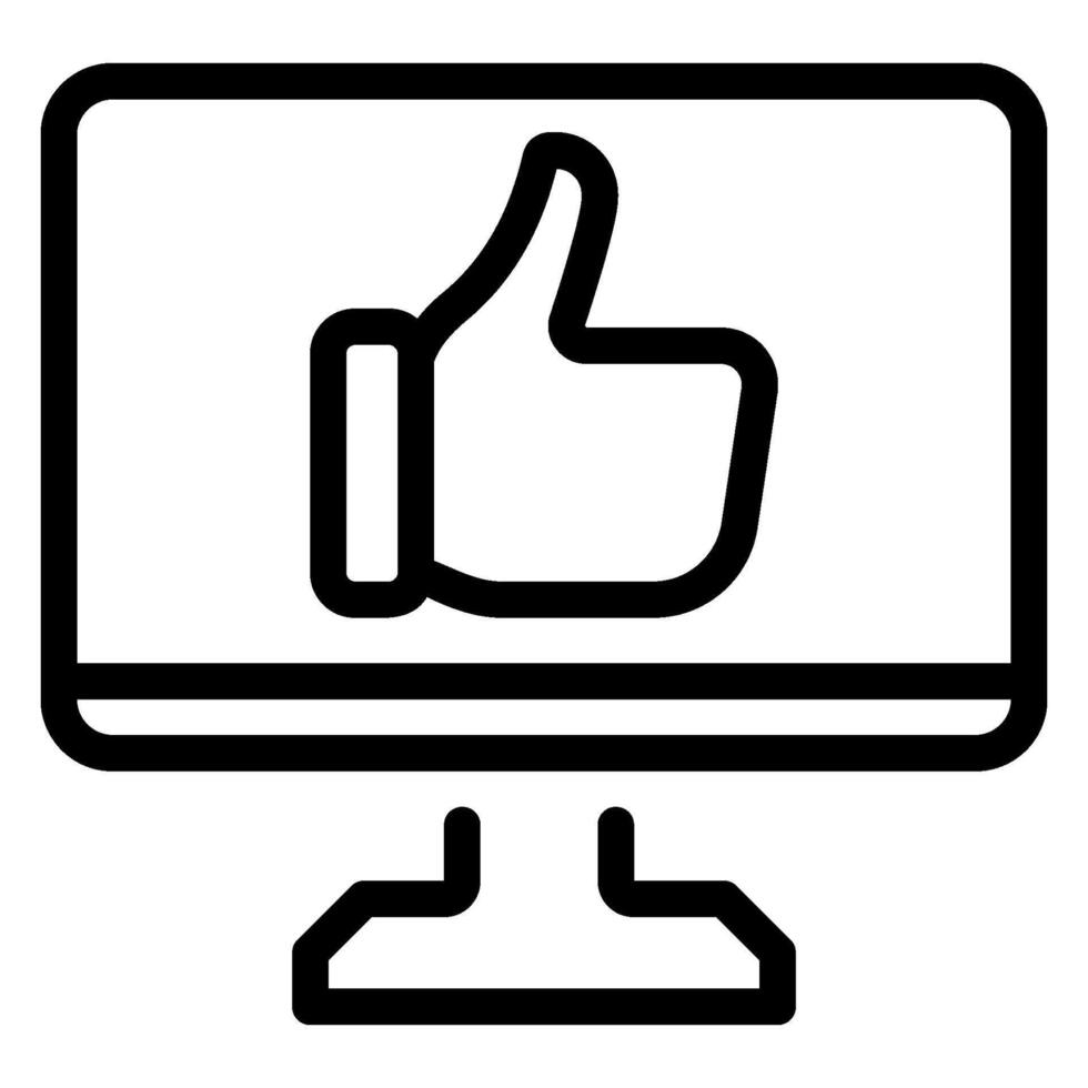 monitor line icon vector