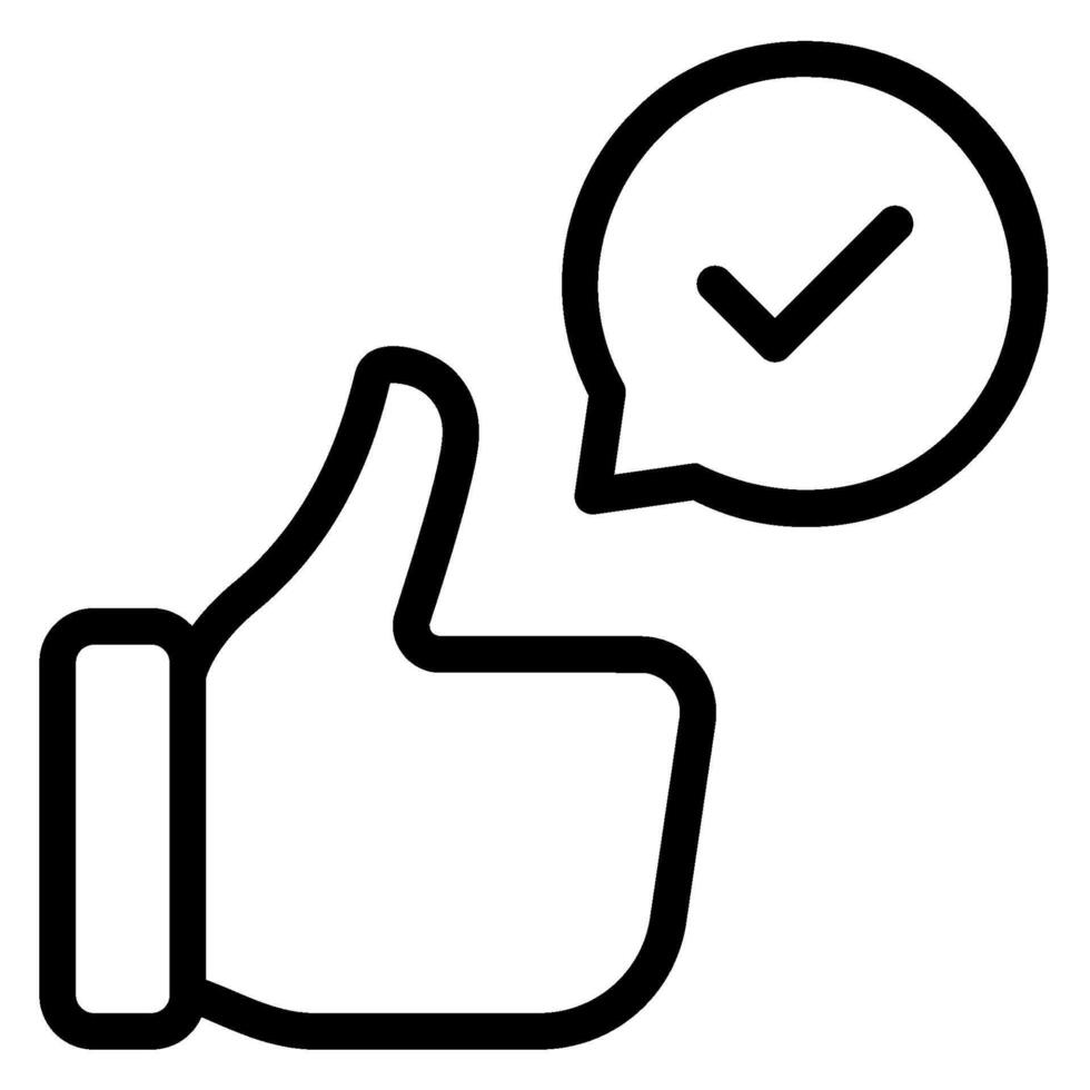thumb up line icon vector
