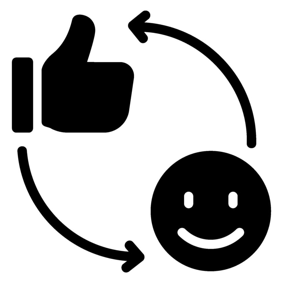 positive review glyph icon vector