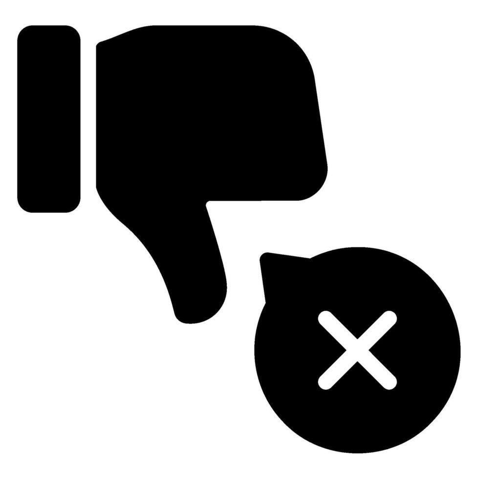 thumb down glyph icon vector