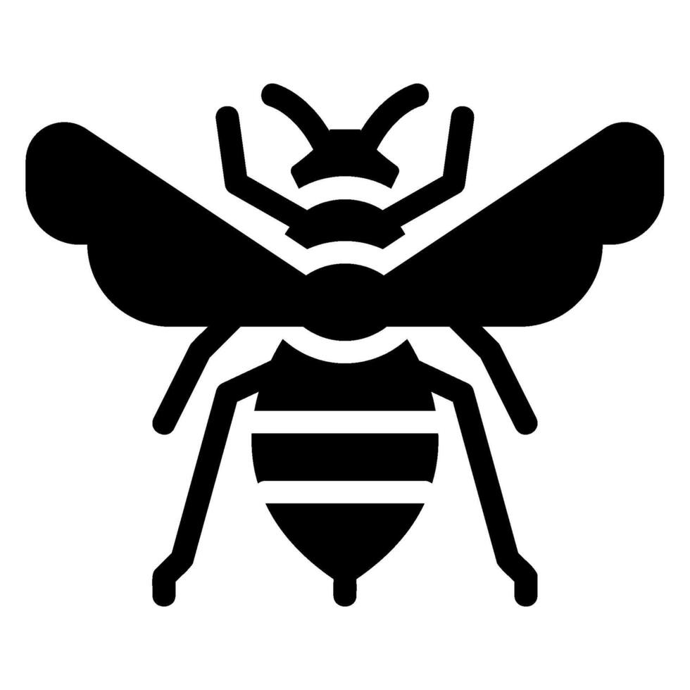 bee glyph icon vector