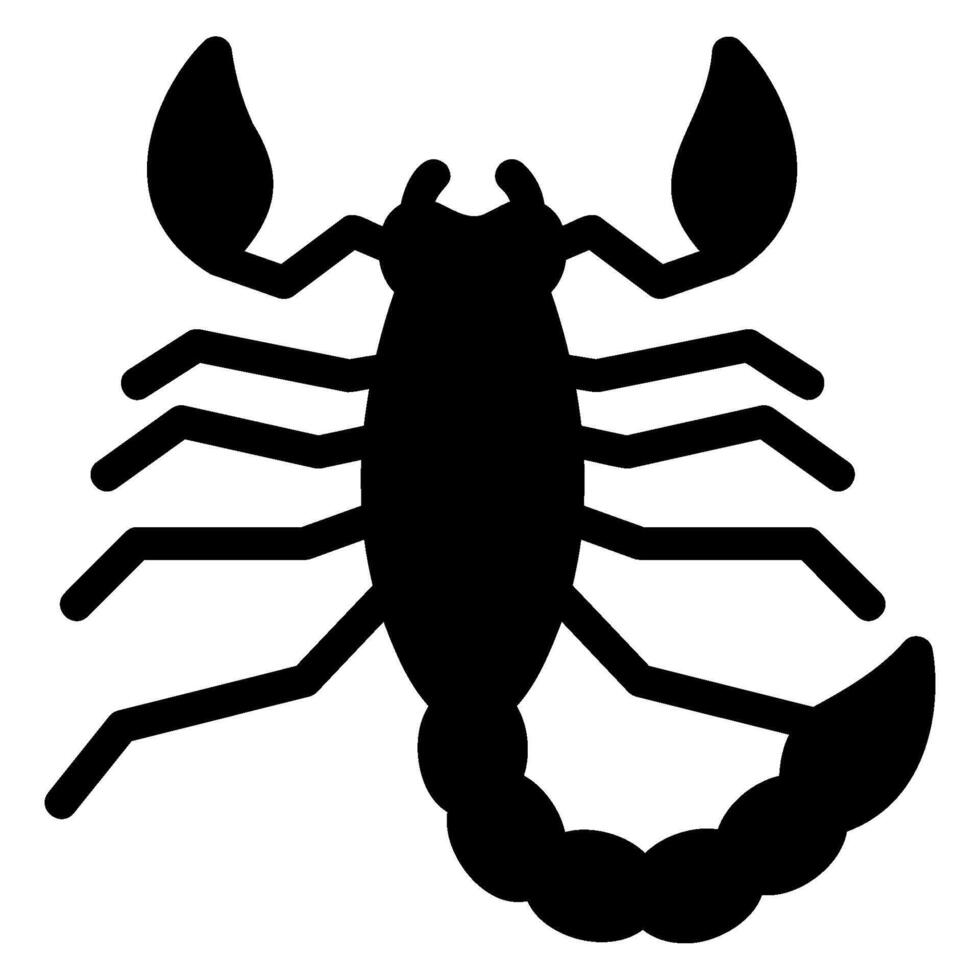 scorpion glyph icon vector