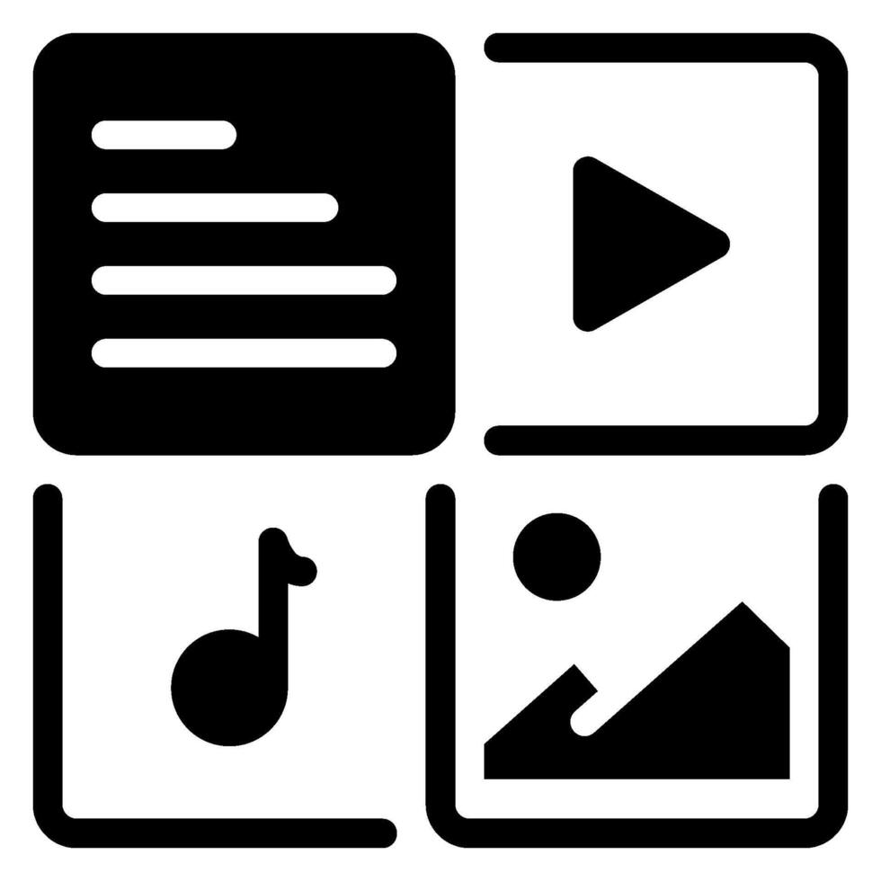 multimedia glyph icon vector