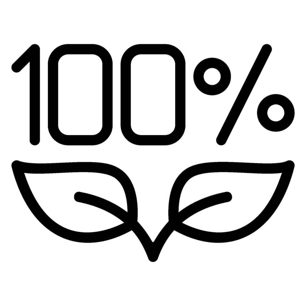 100 percent line icon vector