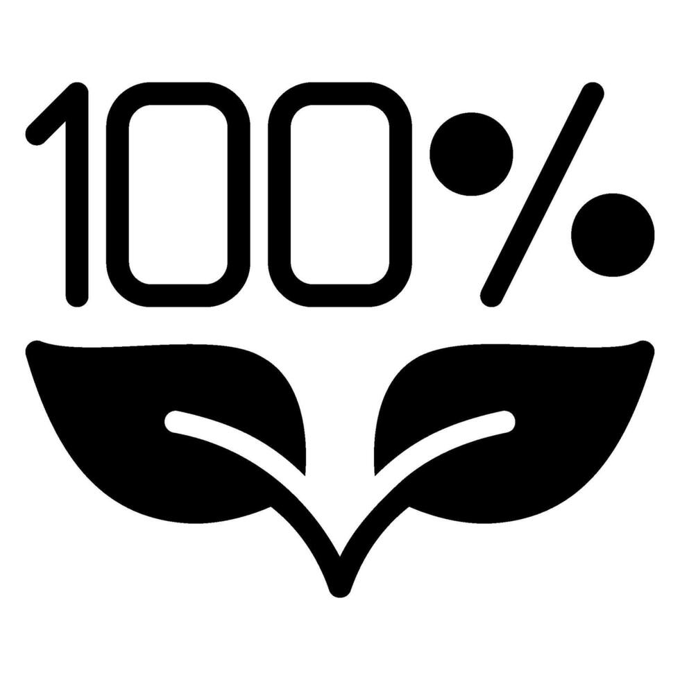 100 percent glyph icon vector