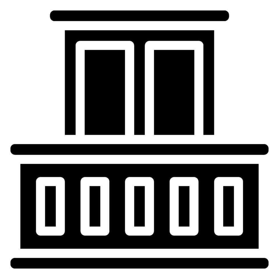 balcony glyph icon vector