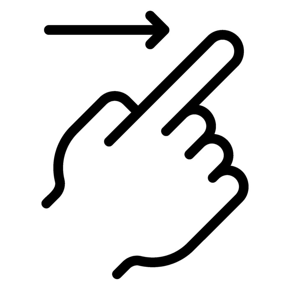 slide right line icon vector
