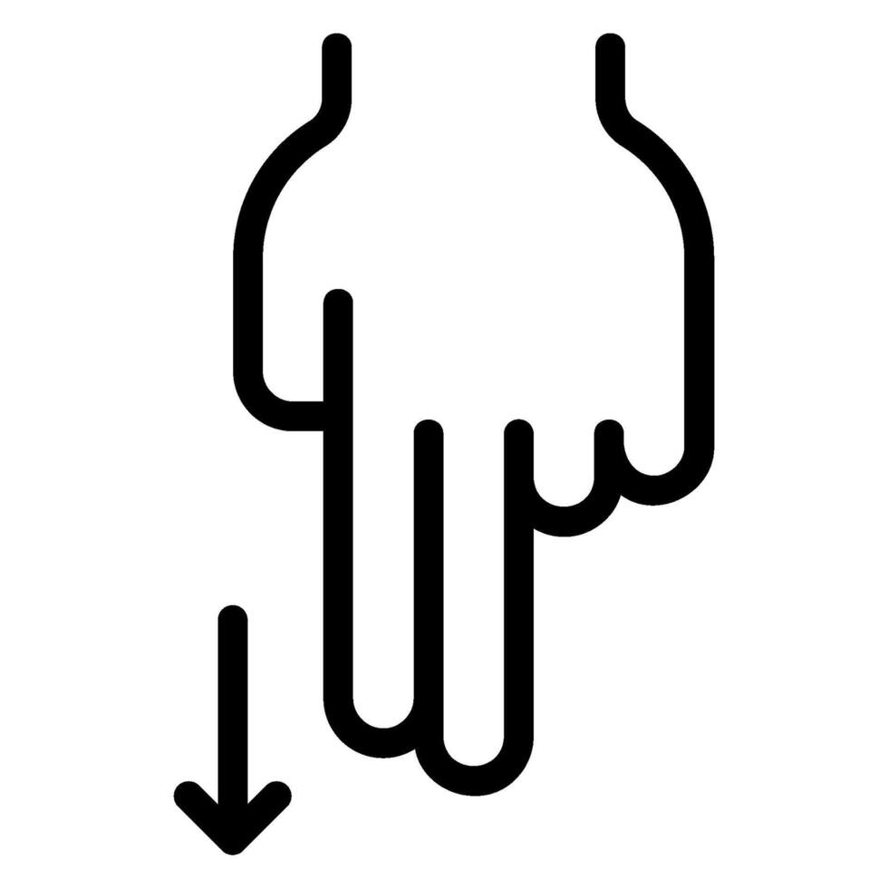 Swipe down line icon vector