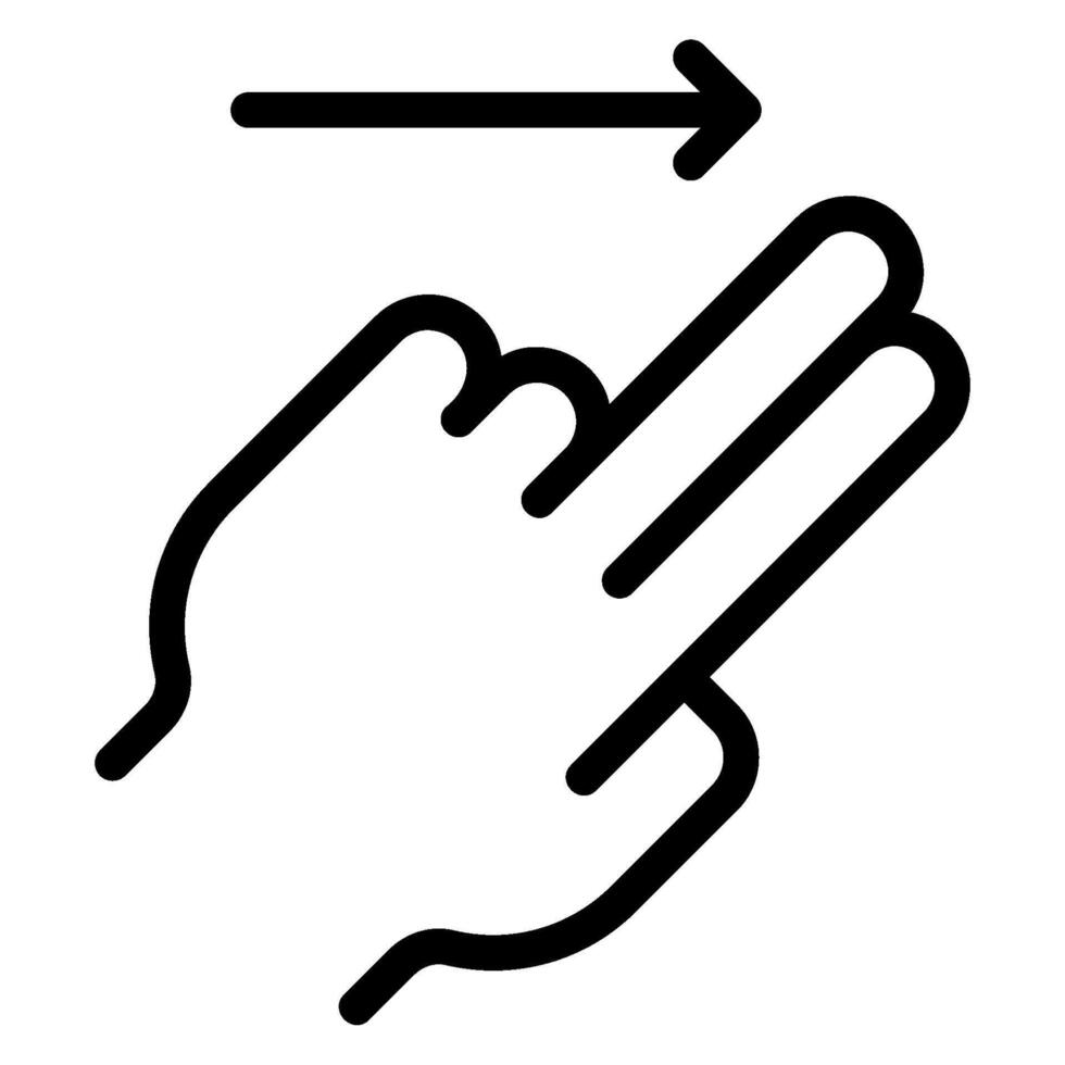 slide right line icon vector