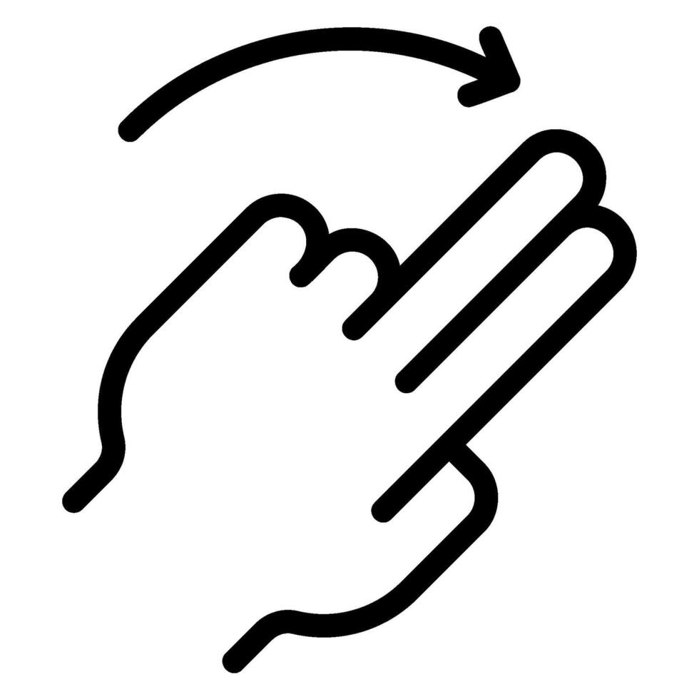 swipe right line icon vector