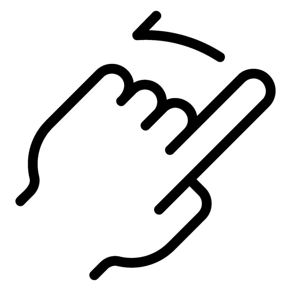 Swipe left line icon vector