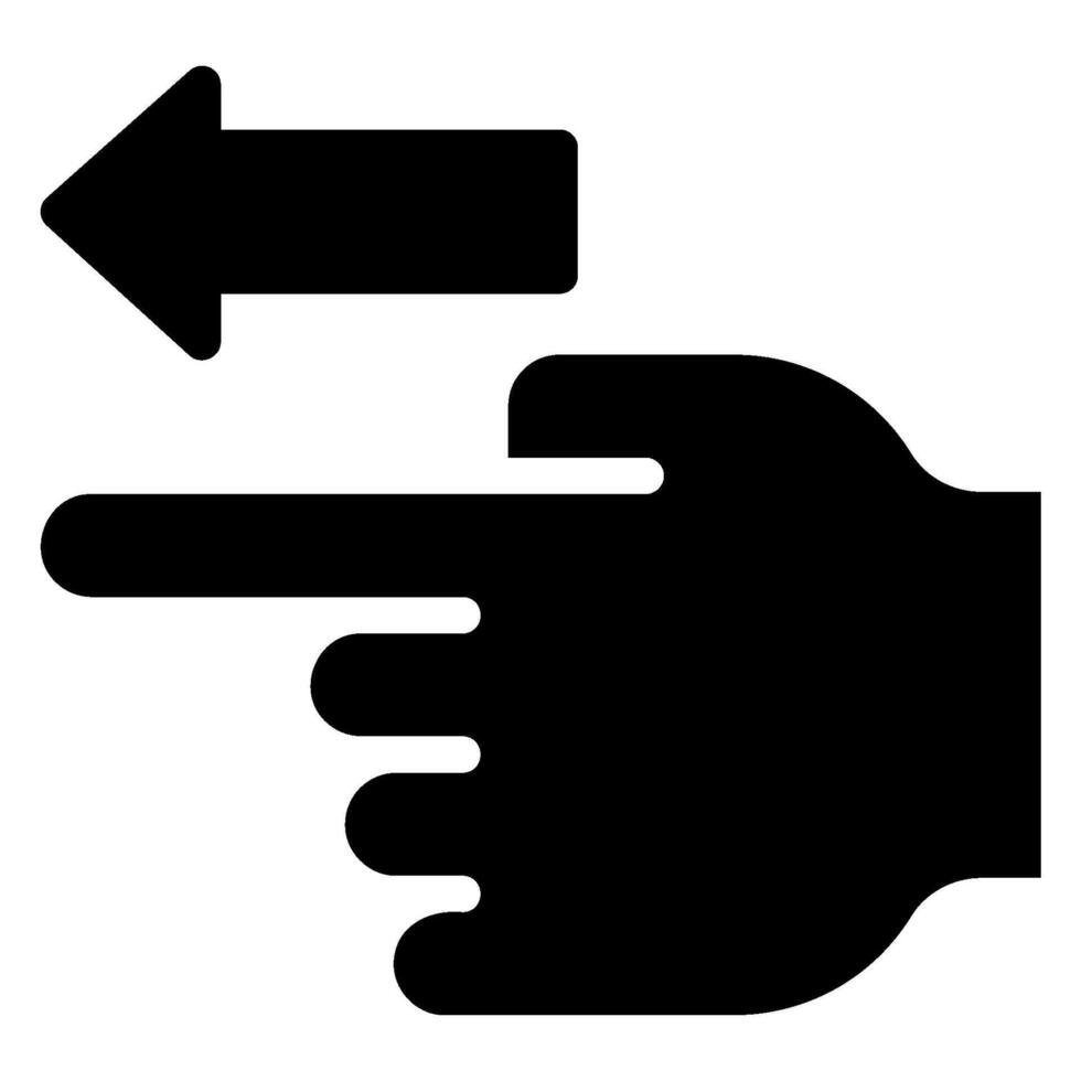 left arrow glyph icon vector