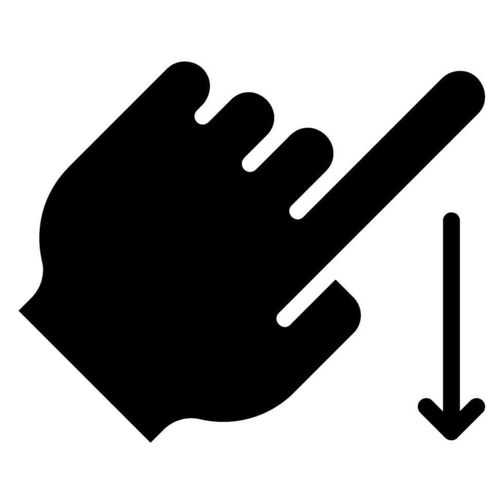 Swipe down glyph icon vector