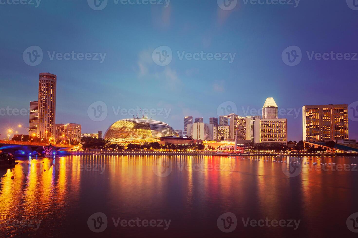Singapore cityscape night photo