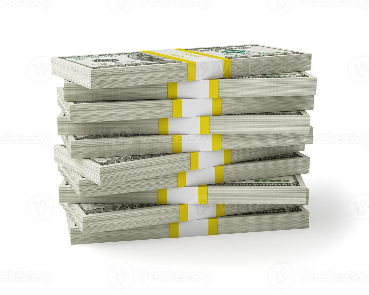 Money stack on white photo