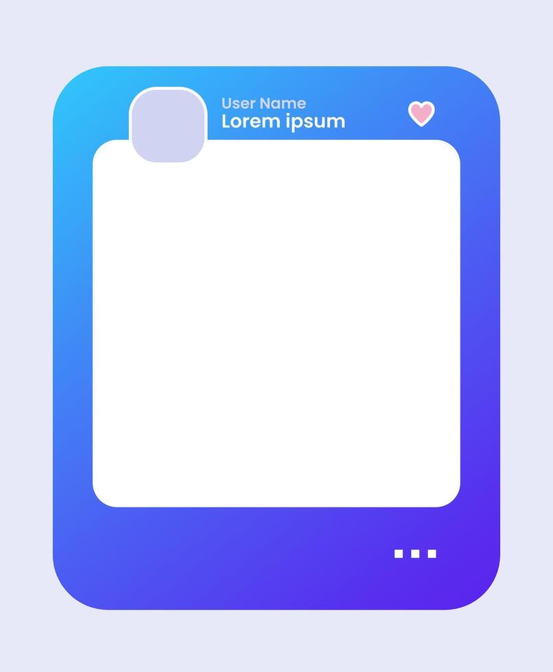 Social media frame isolated template. Colorful social media interface. vector