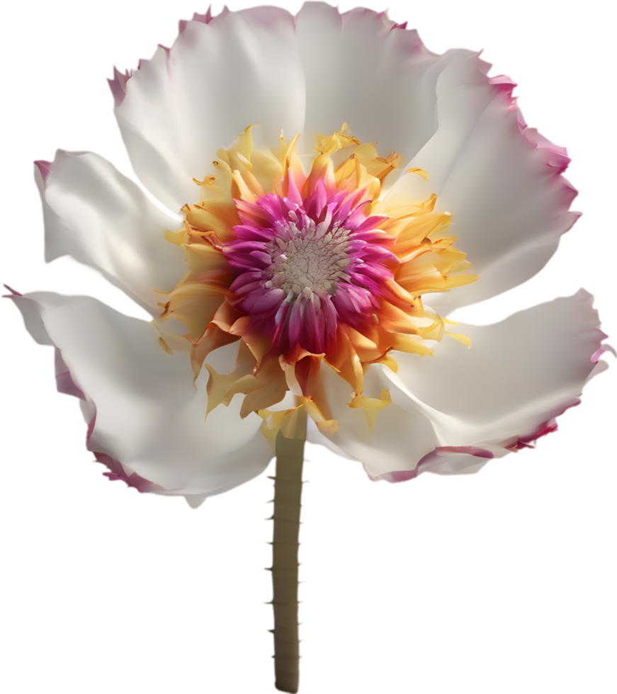 A close-up of a desert wildflower in vibrant colors, with delicate details. Ai-generated. png