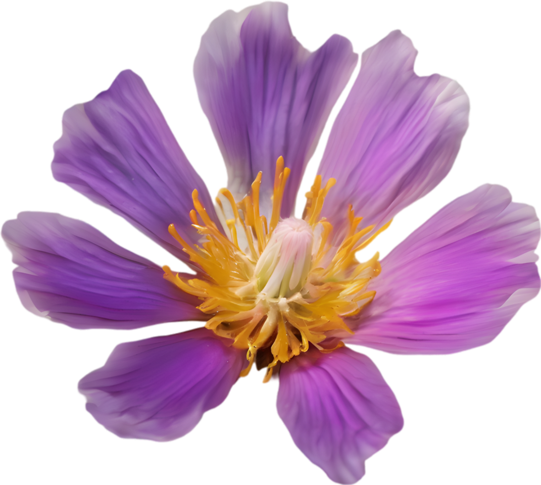 A close-up of a desert wildflower in vibrant colors, with delicate details. Ai-generated. png