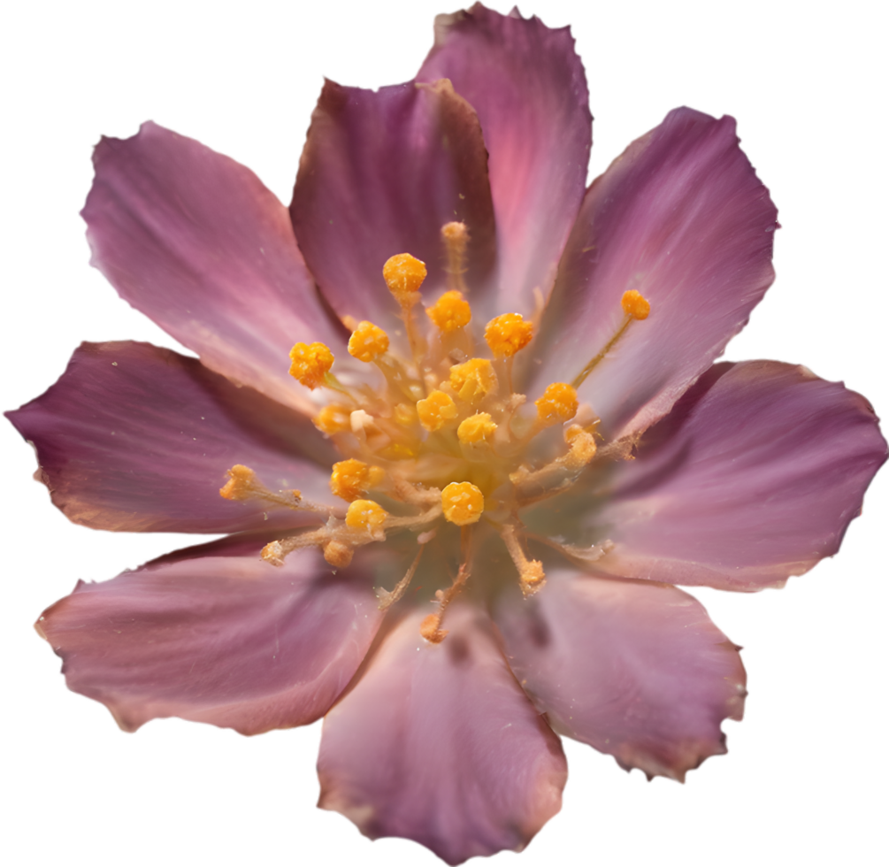 A close-up of a desert wildflower in vibrant colors, with delicate details. Ai-generated. png