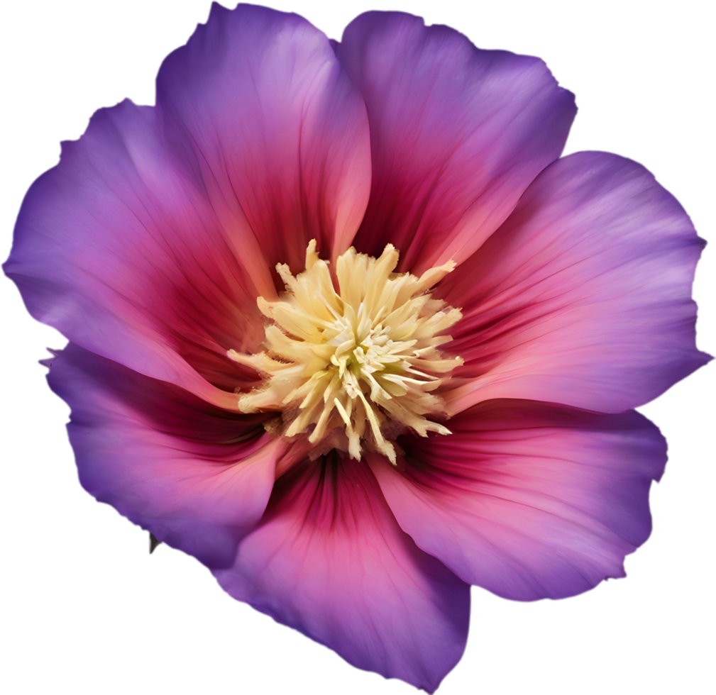 A close-up of a desert wildflower in vibrant colors, with delicate details. Ai-generated. png
