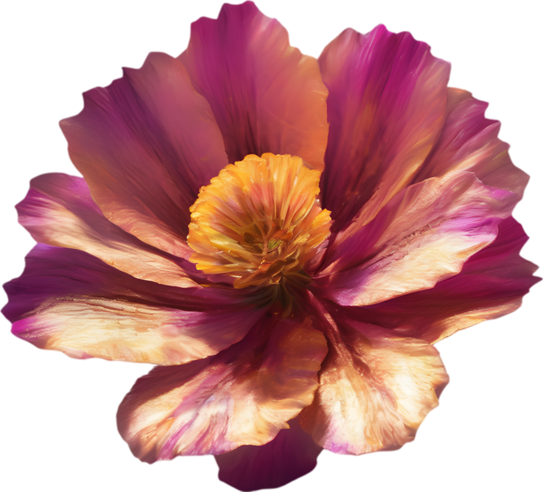 A close-up of a desert wildflower in vibrant colors, with delicate details. Ai-generated. png