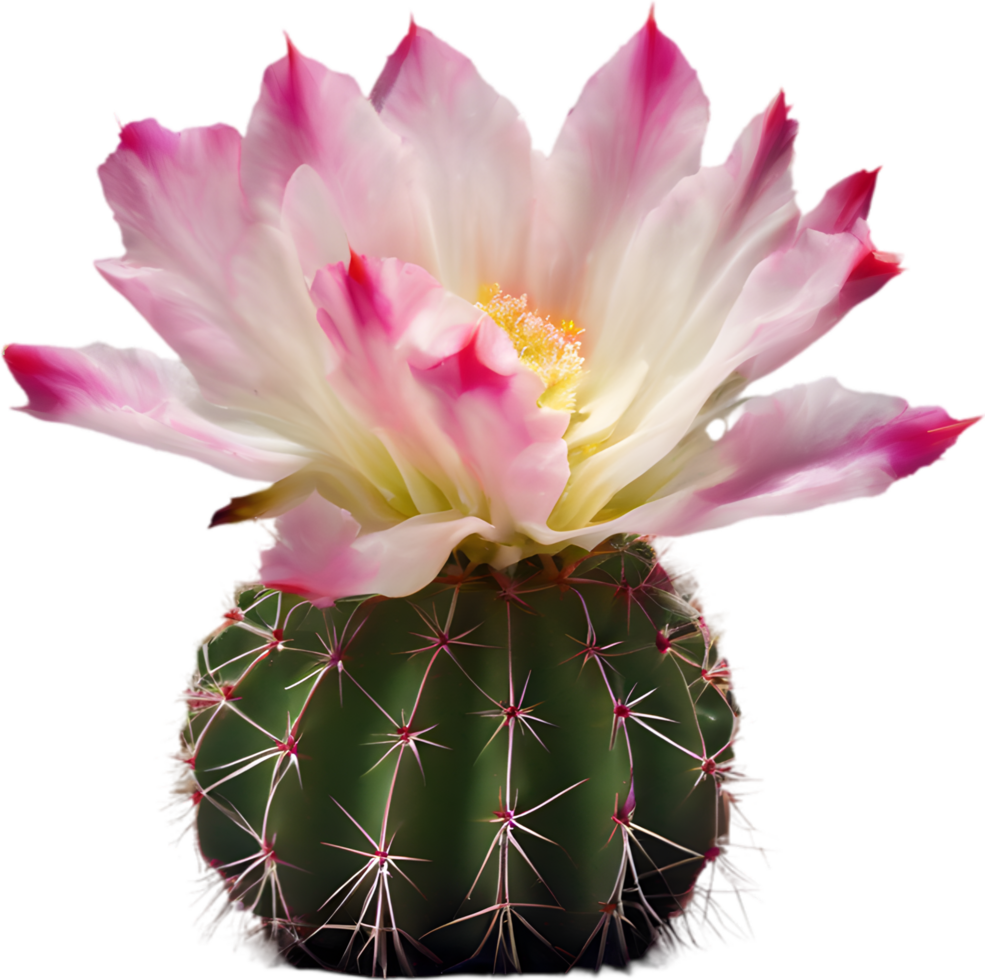A vibrant cactus flower in full bloom. Ai-generated. png