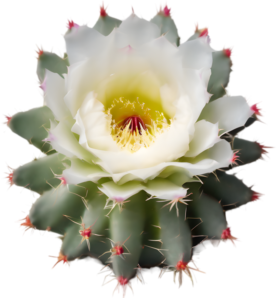 A vibrant cactus flower in full bloom. Ai-generated. png