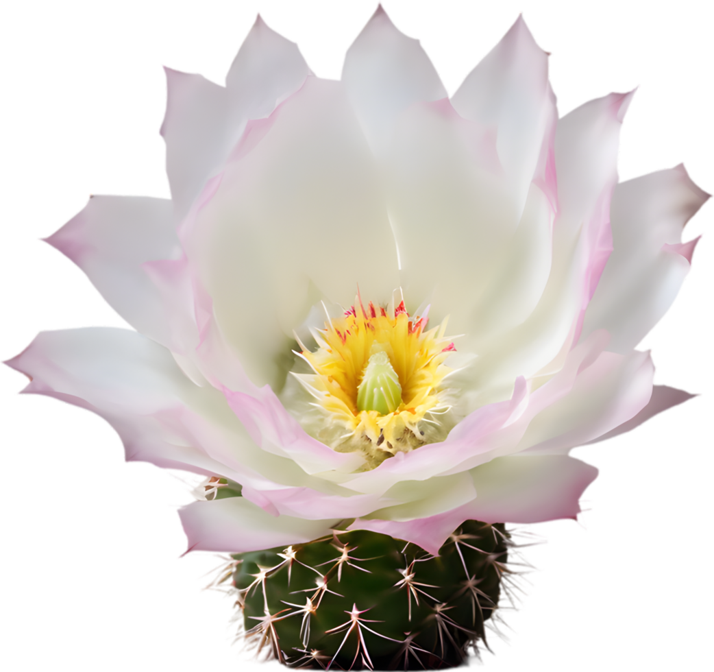 A vibrant cactus flower in full bloom. Ai-generated. png