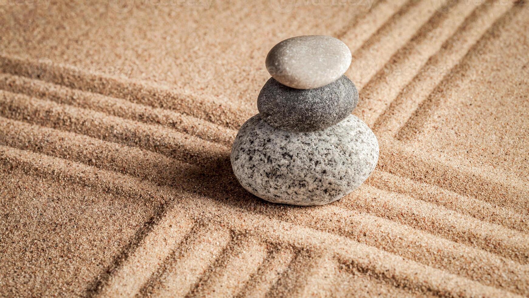 Japanese Zen stone garden photo
