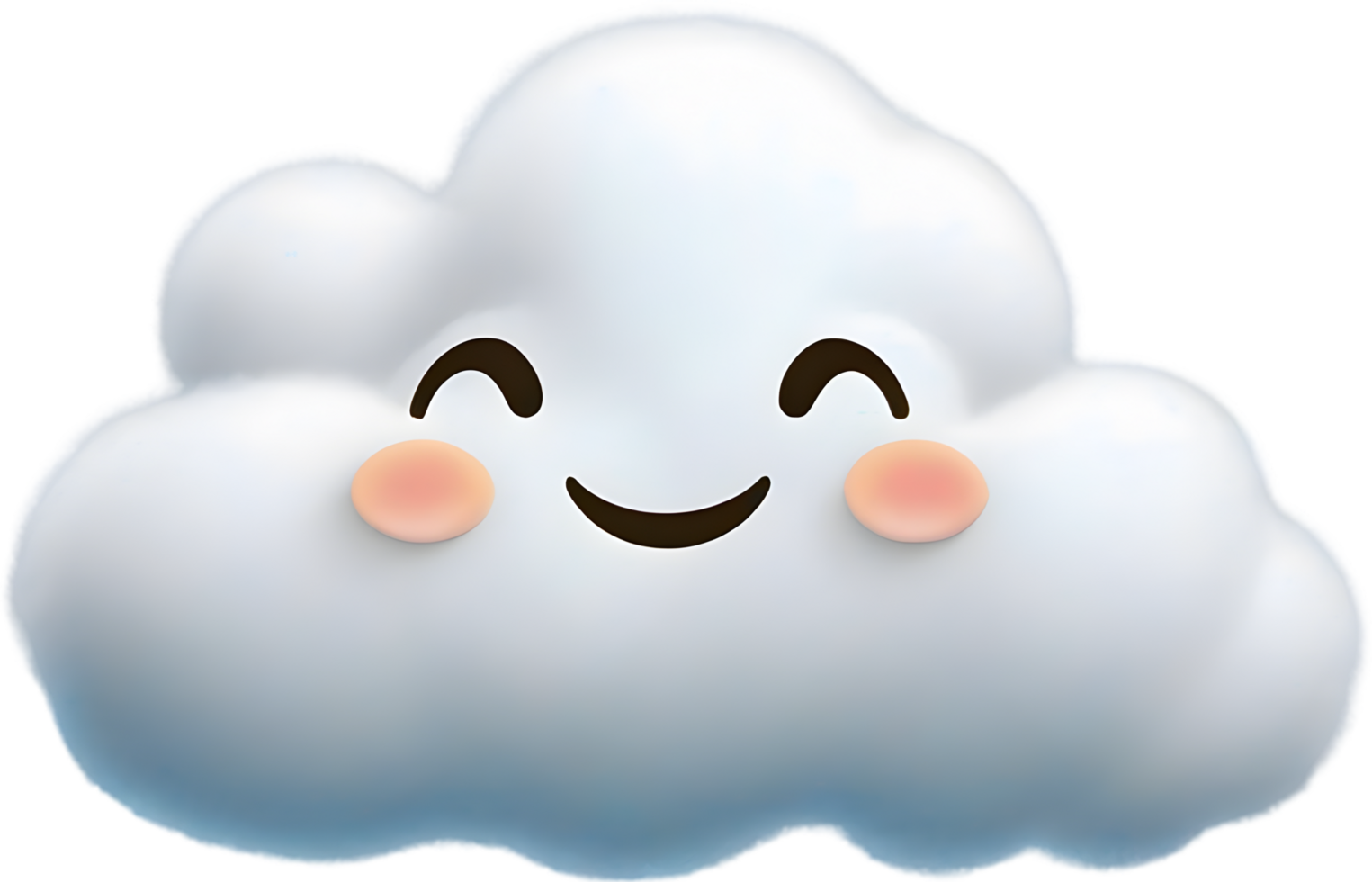 A fluffy cloud shaped like a face. AI-generated. png