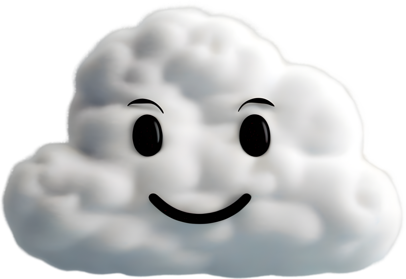 A fluffy cloud shaped like a face. AI-generated. png