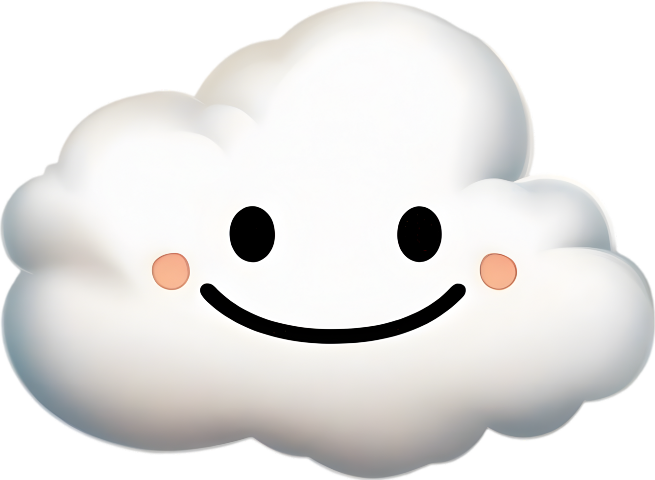 A fluffy cloud shaped like a face. AI-generated. png