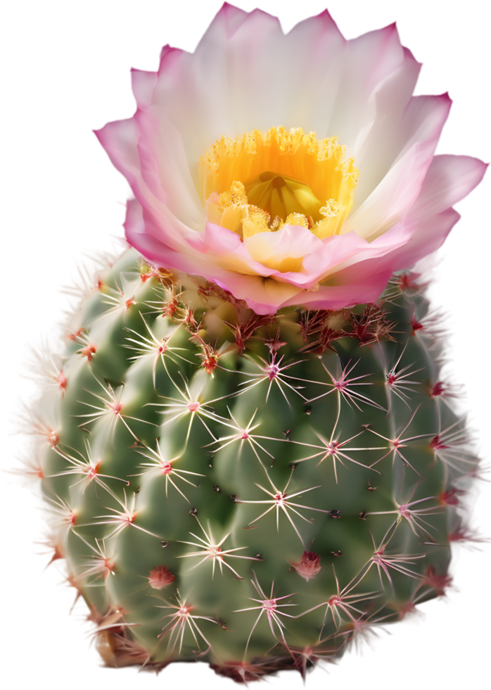 A vibrant cactus flower in full bloom. Ai-generated. png