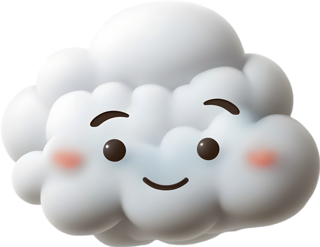 A fluffy cloud shaped like a face. AI-generated. png
