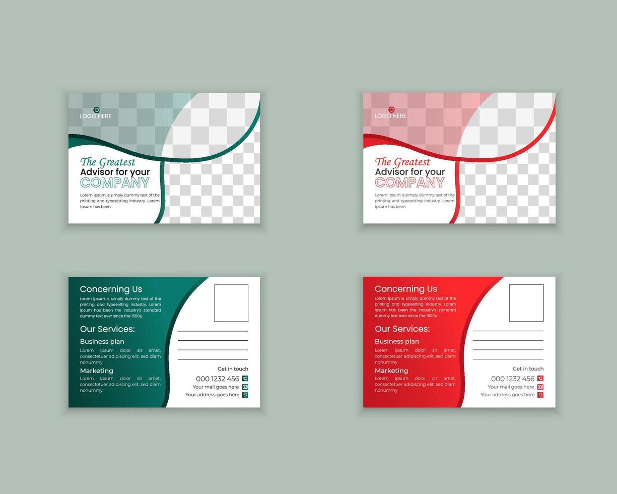 Professional and Creative business postcard design template vector