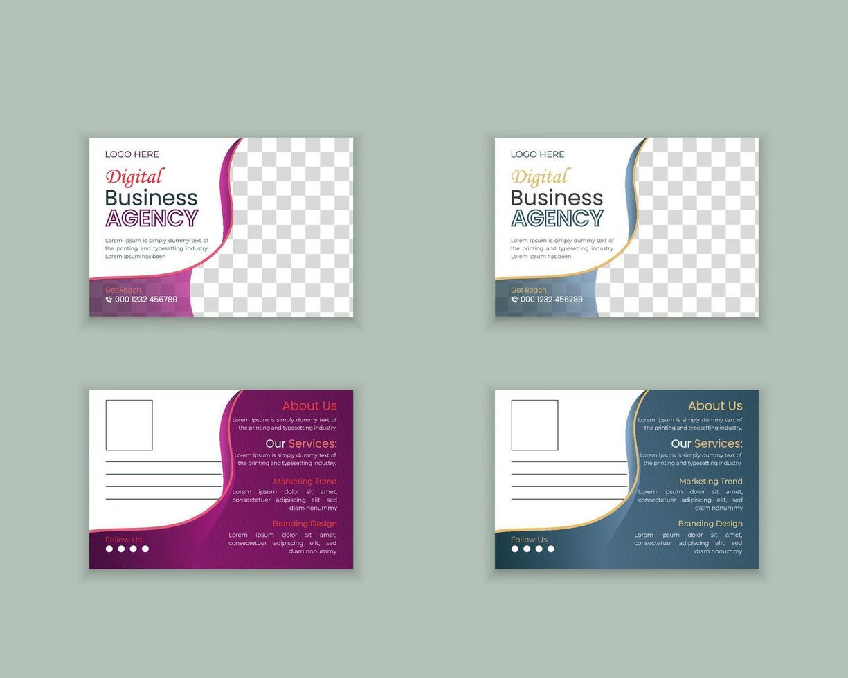 profesional y creativo negocio tarjeta postal diseño modelo vector