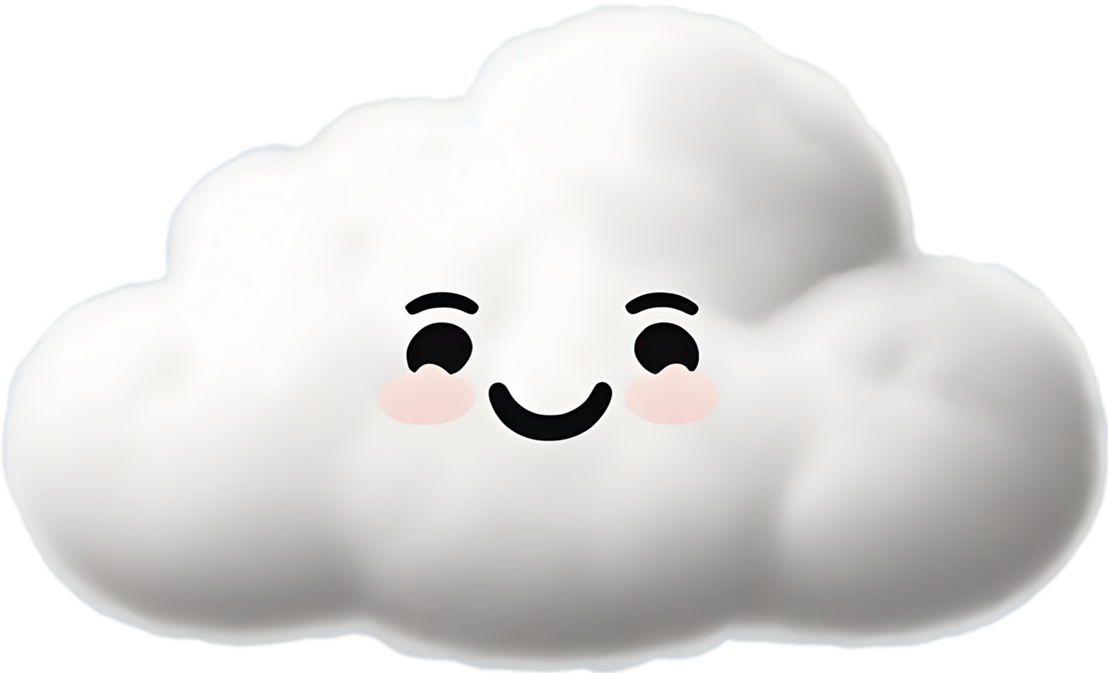 A fluffy cloud shaped like a face. AI-generated. png