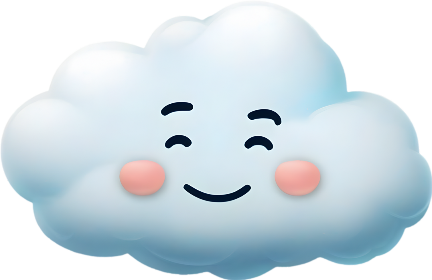 A fluffy cloud shaped like a face. AI-generated. png