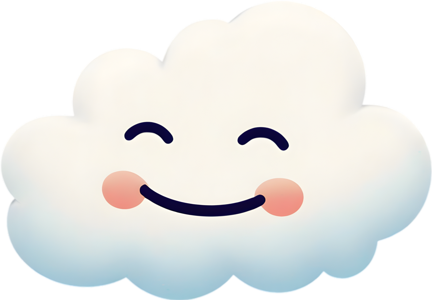 A fluffy cloud shaped like a face. AI-generated. png