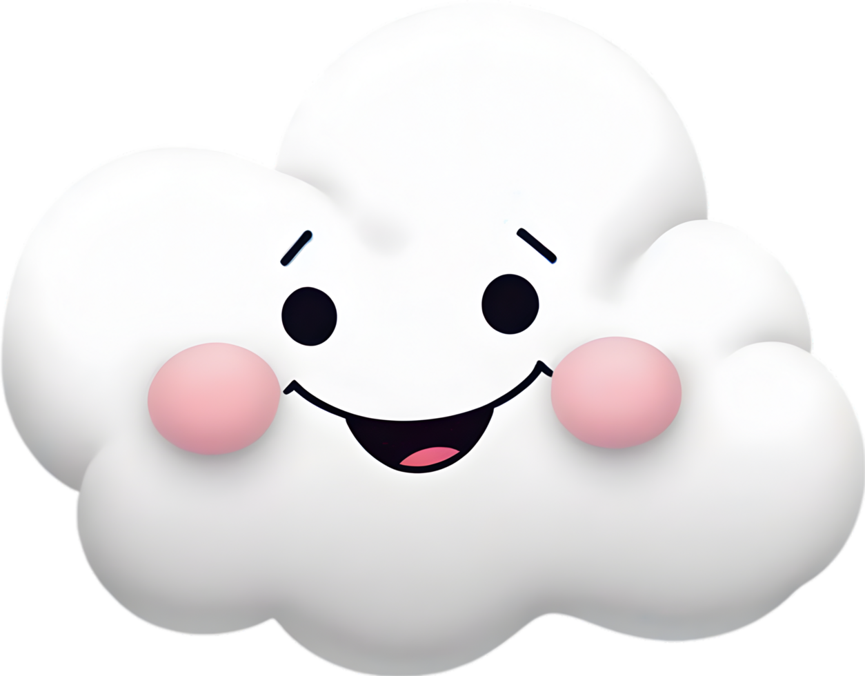 A fluffy cloud shaped like a face. AI-generated. png