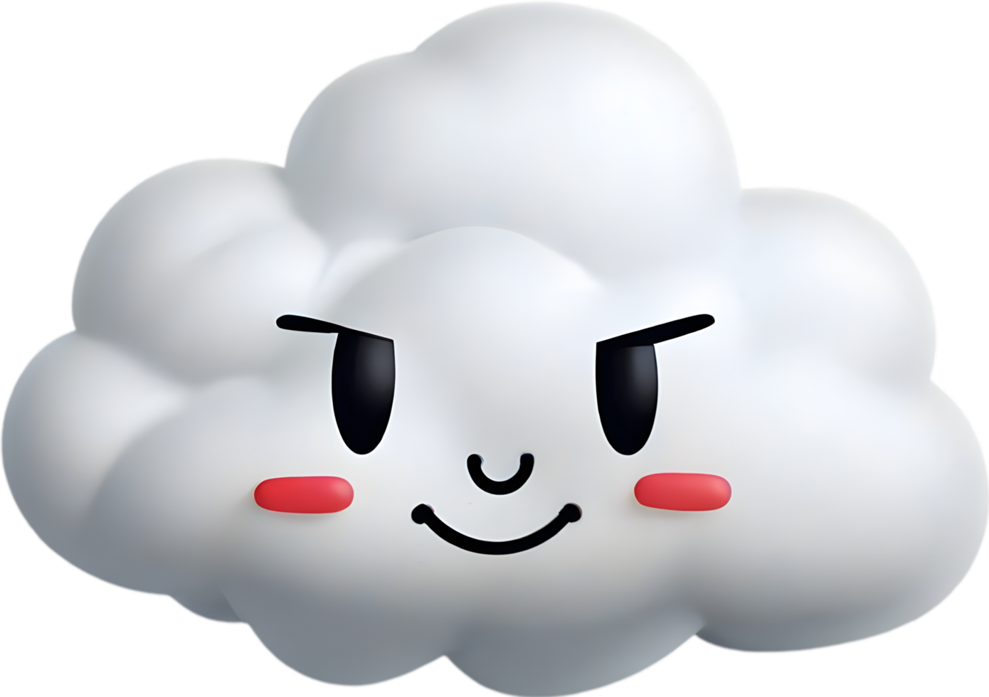A fluffy cloud shaped like a face. AI-generated. png